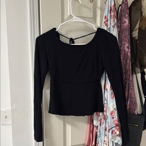 Free people black open back Long Sleeve